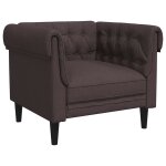 Vidaxl fauteuil chesterfield marron fonc tissu
