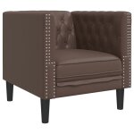 Vidaxl fauteuil chesterfield marron similicuir