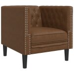 Vidaxl fauteuil chesterfield marron similicuir daim