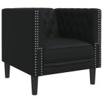 Vidaxl fauteuil chesterfield noir similicuir