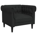 Vidaxl fauteuil chesterfield noir tissu