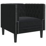 Vidaxl fauteuil chesterfield noir velours