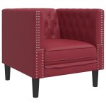 Vidaxl fauteuil chesterfield rouge bordeaux similicuir