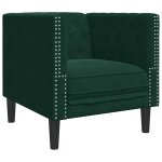Vidaxl fauteuil chesterfield vert fonc� velours