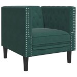 Vidaxl fauteuil chesterfield vert foncé velours Vidaxl fauteuil chesterfield vert foncé velours