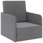 Vidaxl fauteuil convertible gris clair tissu