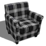 Vidaxl fauteuil avec coussin noir tissu