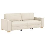 Vidaxl sofa 3 places beige 220 cm tissu en lin m�lang�