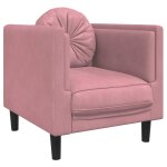 Vidaxl fauteuil avec coussin rose velours Vidaxl fauteuil avec coussin rose velours