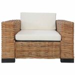 Vidaxl fauteuil avec coussins rotin naturel Vidaxl fauteuil avec coussins rotin naturel