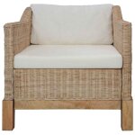 Vidaxl fauteuil avec coussins rotin naturel