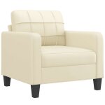 Vidaxl fauteuil cr�me 60 cm similicuir