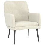 Vidaxl fauteuil crme 62x79x79 cm velours