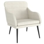 Vidaxl fauteuil crme 63x76x80 cm velours