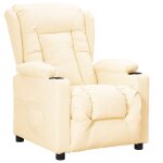 Vidaxl fauteuil crme similicuir