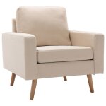 Vidaxl fauteuil crme tissu