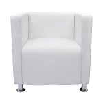 Vidaxl fauteuil cube blanc simili cuir Vidaxl fauteuil cube blanc simili cuir