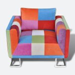 Vidaxl fauteuil cube avec design de patchwork chrome tissu