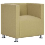 Vidaxl fauteuil cube vert tissu