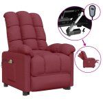 Vidaxl fauteuil �lectrique de massage bordeaux tissu