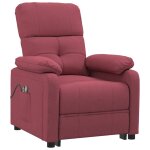 Vidaxl fauteuil lectrique de massage bordeaux tissu