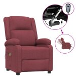 Vidaxl fauteuil �lectrique de massage bordeaux tissu