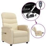 Vidaxl fauteuil �lectrique de massage cr�me tissu