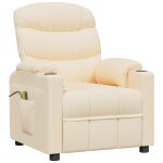 Vidaxl fauteuil �lectrique de massage cr�me tissu