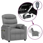 Vidaxl fauteuil �lectrique de massage gris clair tissu