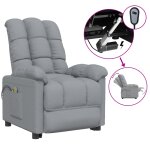 Vidaxl fauteuil �lectrique de massage gris clair tissu