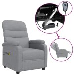 Vidaxl fauteuil �lectrique de massage gris clair tissu