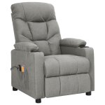 Vidaxl fauteuil �lectrique de massage gris clair tissu