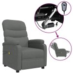 Vidaxl fauteuil �lectrique de massage gris fonc� tissu