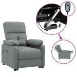 Vidaxl fauteuil lectrique de massage gris fonc tissu