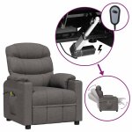 Vidaxl fauteuil �lectrique de massage gris fonc� tissu