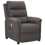 Vidaxl fauteuil lectrique de massage gris fonc tissu