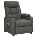 Vidaxl fauteuil lectrique de massage gris fonc tissu