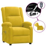 Vidaxl fauteuil �lectrique de massage jaune velours