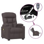 Vidaxl fauteuil �lectrique de massage marron fonc� tissu