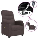 Vidaxl fauteuil lectrique de massage marron fonc tissu