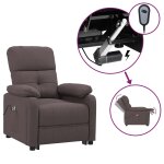 Vidaxl fauteuil lectrique de massage marron fonc tissu