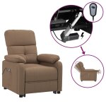 Vidaxl fauteuil lectrique de massage marron tissu