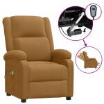 Vidaxl fauteuil �lectrique de massage marron velours