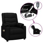 Vidaxl fauteuil lectrique de massage noir similicuir
