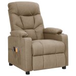 Vidaxl fauteuil �lectrique de massage taupe tissu