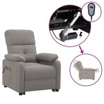 Vidaxl fauteuil �lectrique de massage taupe tissu