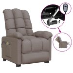 Vidaxl fauteuil �lectrique de massage taupe tissu