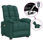 Vidaxl fauteuil �lectrique de massage vert fonc� tissu
