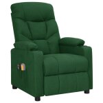 Vidaxl fauteuil �lectrique de massage vert fonc� tissu