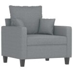Vidaxl fauteuil gris clair 60 cm tissu